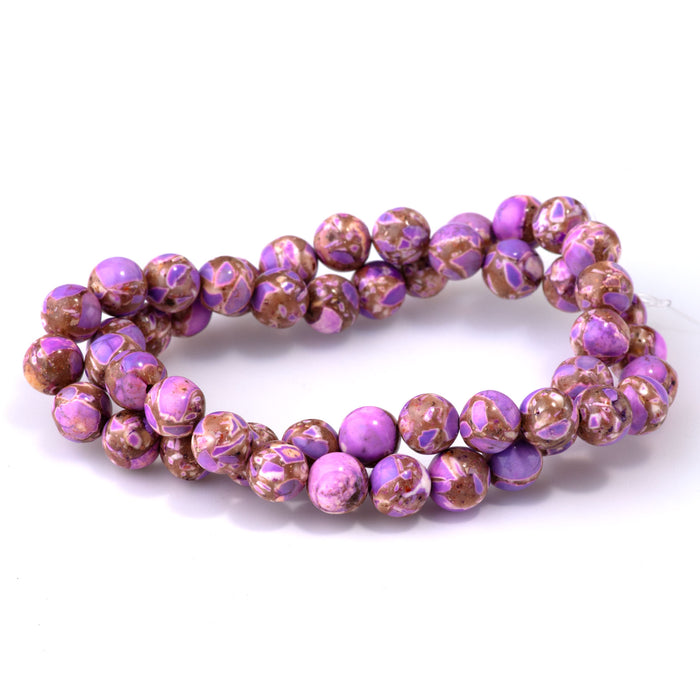 Magnesite (Dyed) Purple 8mm Round - 15-16 Inch