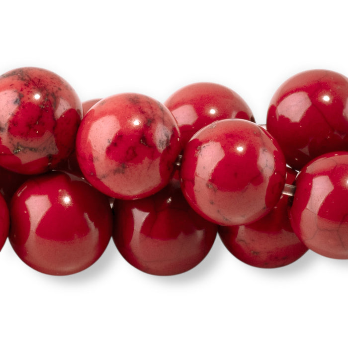 Magnesite 8mm Red (Dyed) Round - 5-16 Inch