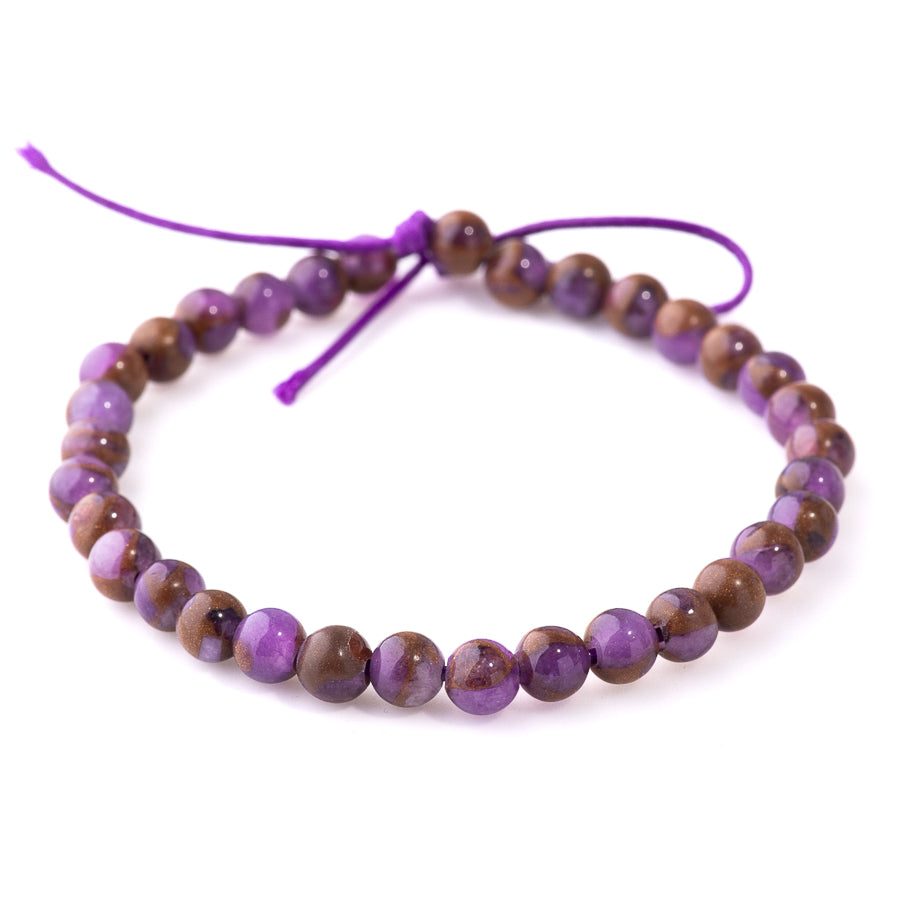 Purple Marbeled Quartz 6mm Round - Large Hole Beads