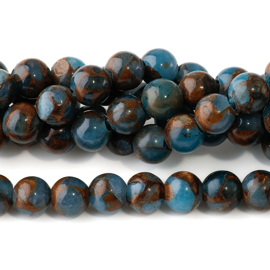 Sky Blue Marbeled Quartz 8mm Round - Large Hole Beads