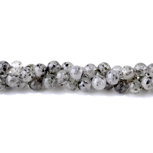 This is a Dakota Stones 10mm Black Mica Gemstone strand with A grade round beads in 15-16 inch strand.