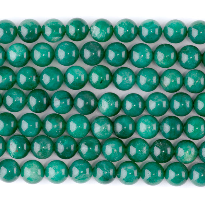 Green Mica 8mm Round A Grade - 15-16 Inch