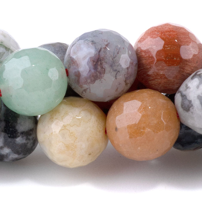 Mixed Stone 10mm Faceted Round - 15-16 Inch