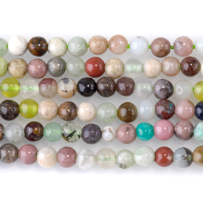 Mixed Stone 3mm Round Bead - 15-16 Inch