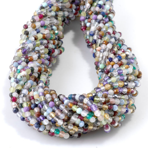 This is a Dakota Stones 3mm Special Price Mixed Stone Gemstone strand with faceted round beads in 15 inch strand.
