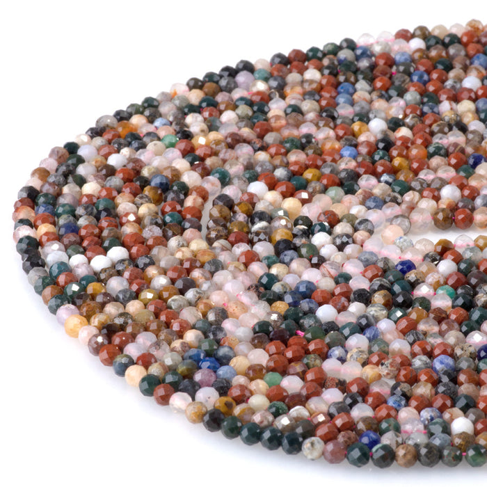This is a Dakota Stones 4mm Mixed Stone Gemstone strand with faceted round beads in 15-16 inch strand.