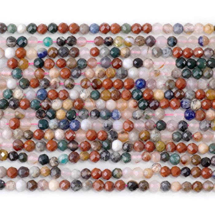 This is a Dakota Stones 4mm Mixed Stone Gemstone strand with faceted round beads in 15-16 inch strand.