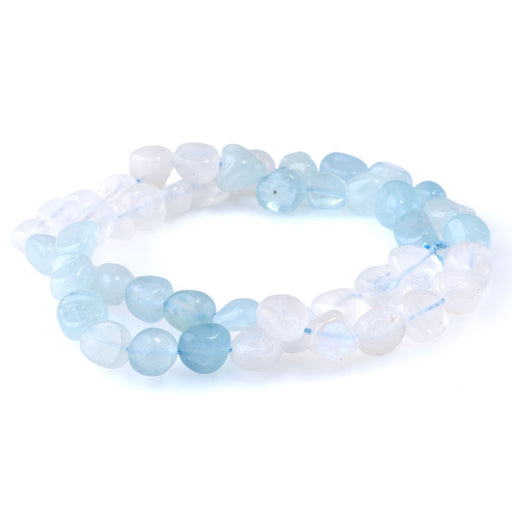 This is a Dakota Stones Banded Aquamarine Blue pebble from the Dakota Stones collection.