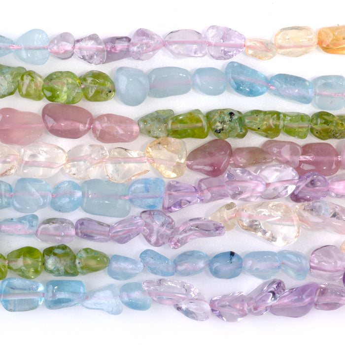 Banded Mixed Stone 6-8mm Pebble - 15-16 Inch