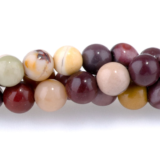 This is a Dakota Stones 6mm Mookaite Gemstone strand with round beads in 8 inch strand.
