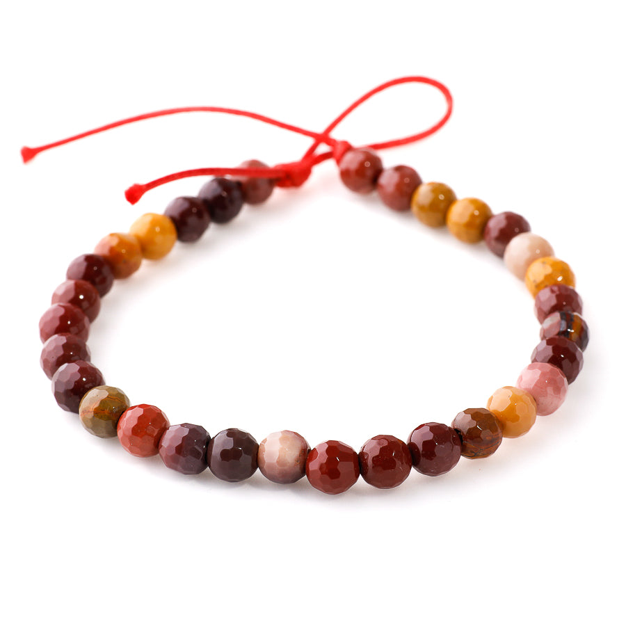 Mookaite 6mm Round Faceted - Large Hole Beads