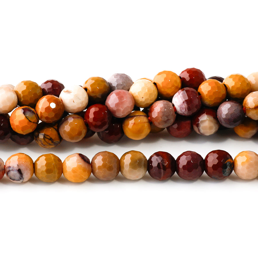 Mookaite 8mm Round Faceted - Large Hole Beads