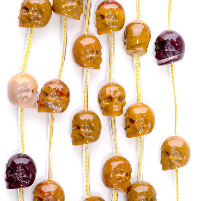 Mookaite 9x11mm Long Drill Skull - 15-16 Inch