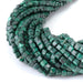 This is a Dakota Stones 4mm Malachite Gemstone strand with A grade table-cut cube beads in 15-16 inch strand.