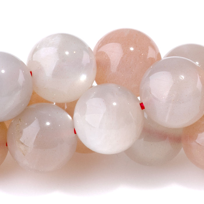 Bicolor Moonstone 10mm Round AA Grade - 15-16 Inch