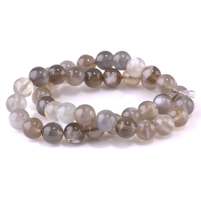 Silver Grey Moonstone 10mm Round - 15-16 Inch