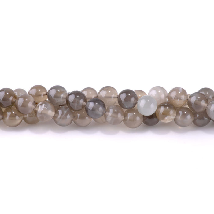 Silver Grey Moonstone 10mm Round - 15-16 Inch