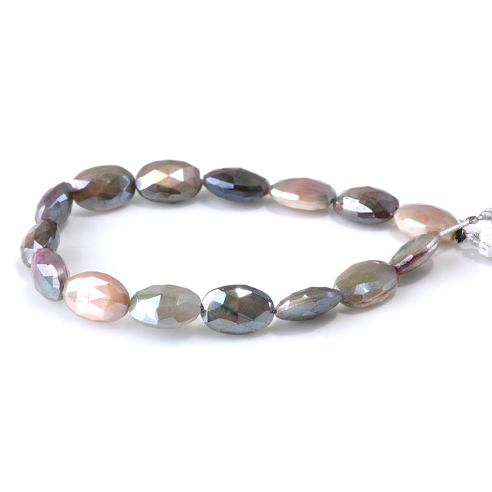 Moonstone 10x15mm Dyed & Plated Multi Color Faceted Oval Beads - 8-Inch