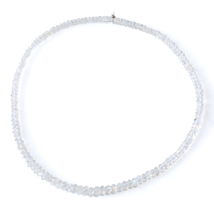 Madagascar Moonstone 2x3-4x7mm Graduated Rondelle - 15-16 Inch