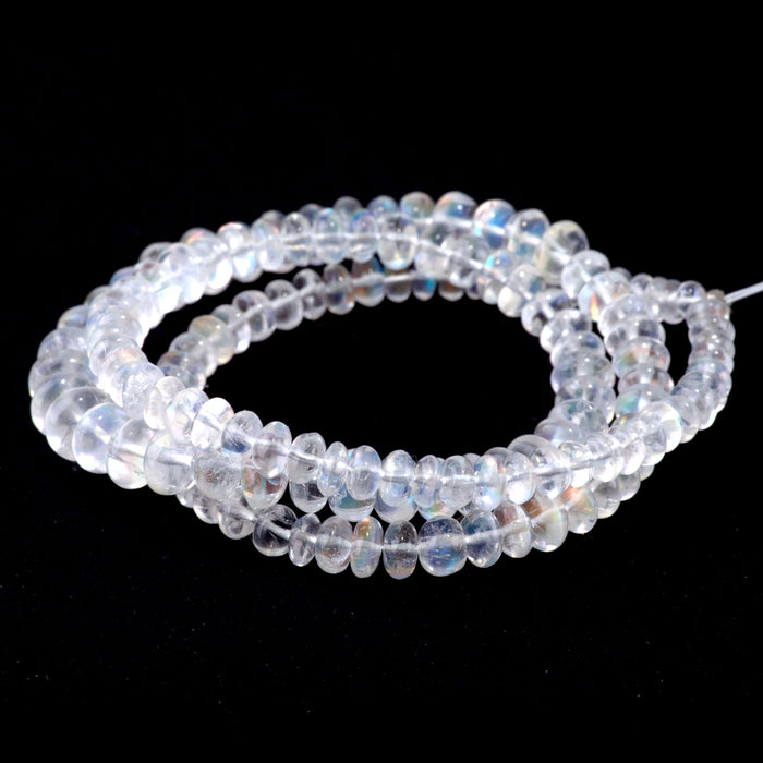 Madagascar Moonstone 2x3-4x7mm Graduated Rondelle - 15-16 Inch