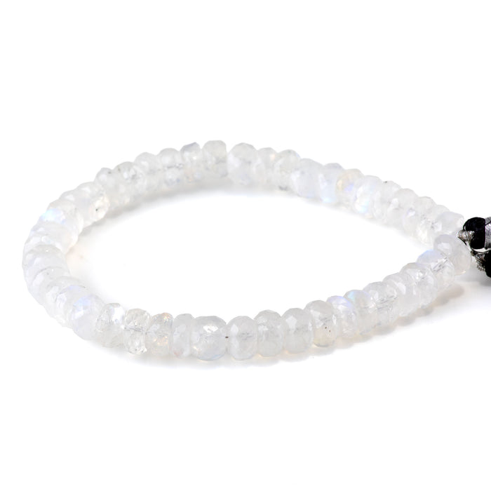 Rainbow Moonstone 4-6x8-9mm Rainbow Faceted Rondelle Beads - 8-Inch