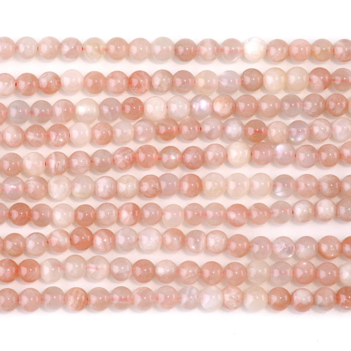Bicolor Moonstone 4mm Round AA Grade - 15-16 Inch