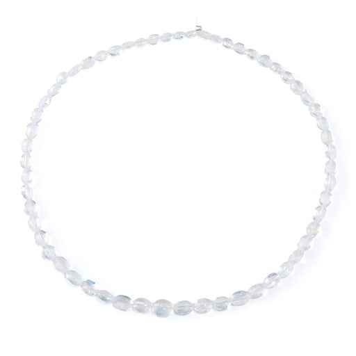 This is a Dakota Stones 5x6-7x9mm Madagascar Moonstone Flat Gemstone strand with oval beads in 15-16 inch strand.