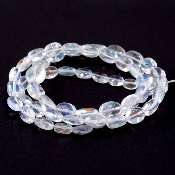 Madagascar Moonstone 5x6-7x9mm Graduated Flat Oval - 15-16 Inch