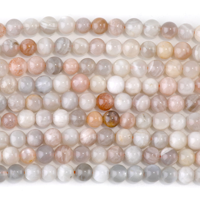 Moonstone 6mm Round 15-16 Inch