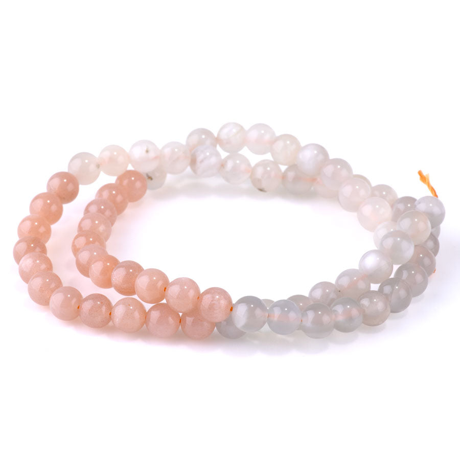 Moonstone Banded 6mm Round - 15-16 Inch — Dakota Stones