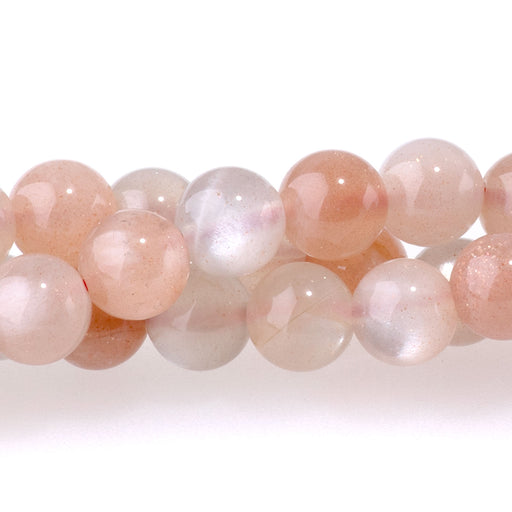 This is a Dakota Stones 6mm Bicolor Moonstone Gemstone strand with AA grade round beads in 15-16 inch strand.