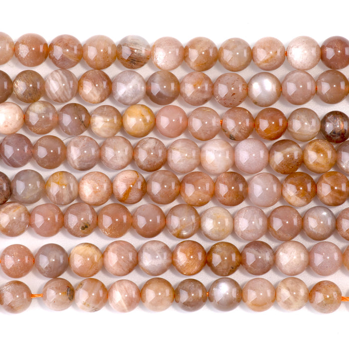 Golden Grey Moonstone 6mm Round - 15-16 Inch