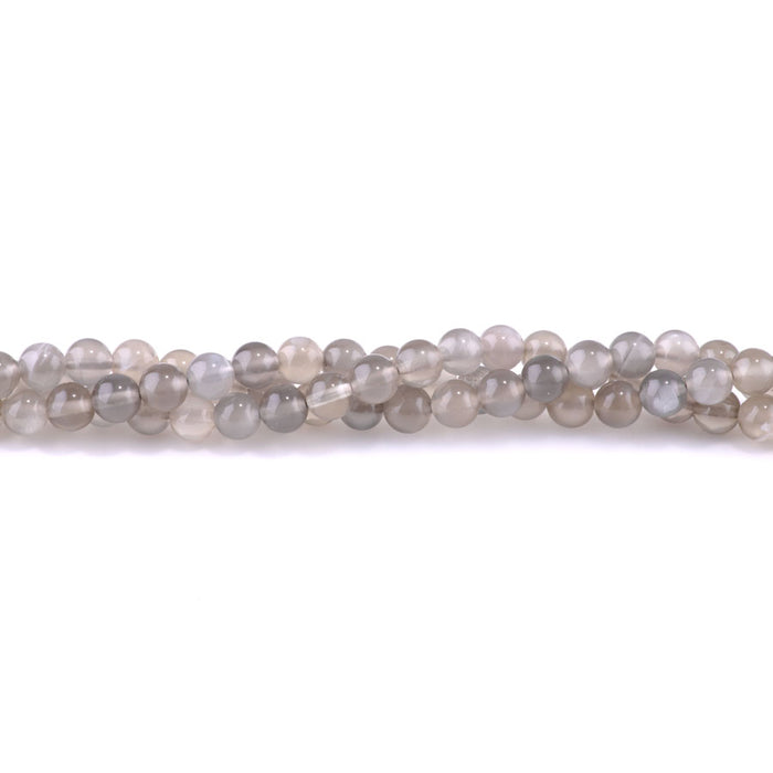 Silver Grey Moonstone 6mm Round A Grade - 15-16 Inch