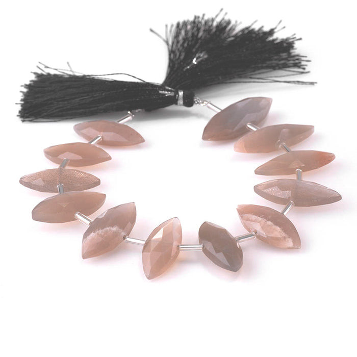 Moonstone 8x16-10x21mm Faceted Marquise - 8 Inch