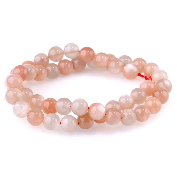 Bicolor Moonstone 8mm Round AA Grade - 15-16 Inch