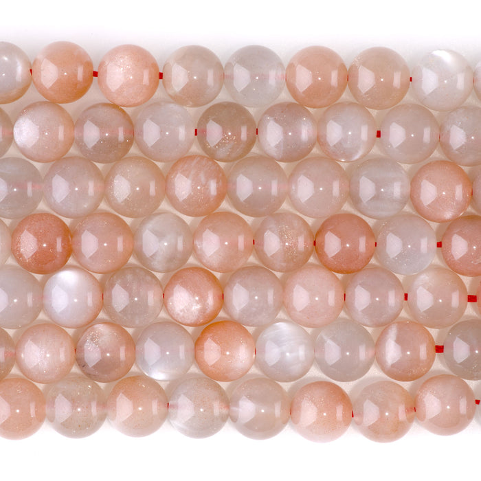 Bicolor Moonstone 8mm Round AA Grade - 15-16 Inch