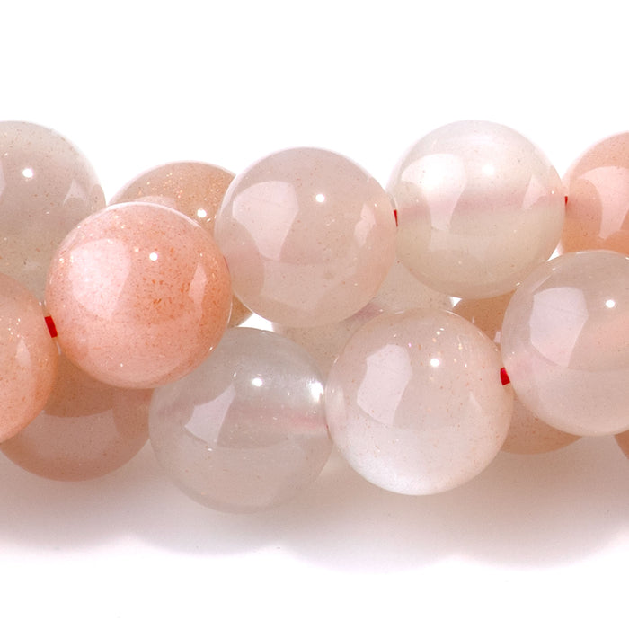 Bicolor Moonstone 8mm Round AA Grade - 15-16 Inch