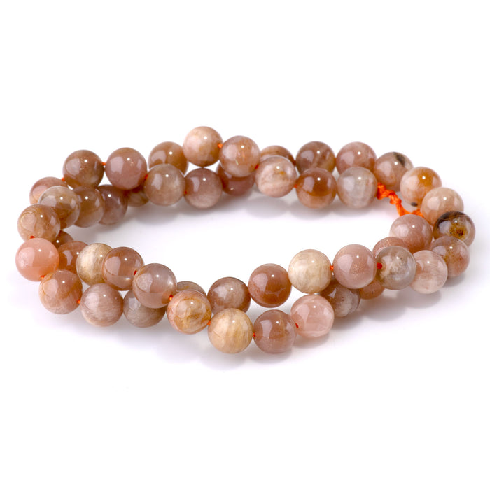 Golden Grey Moonstone 8mm Round - 15-16 Inch