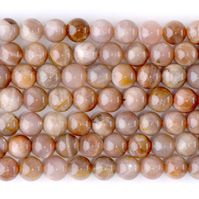Golden Grey Moonstone 8mm Round - 15-16 Inch