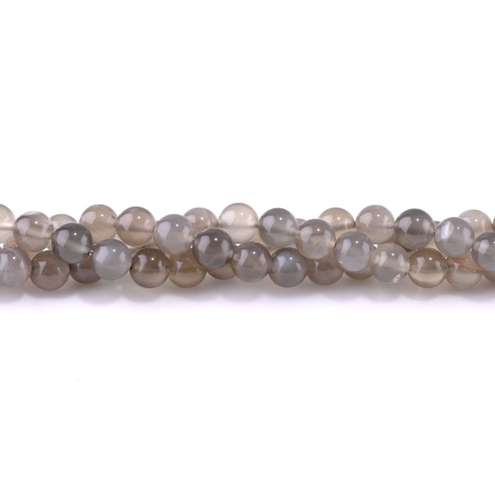 Silver Grey Moonstone 8mm Round A Grade - 15-16 Inch