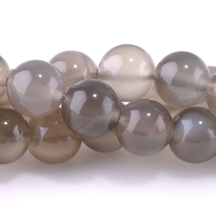 Silver Grey Moonstone 8mm Round A Grade - 15-16 Inch