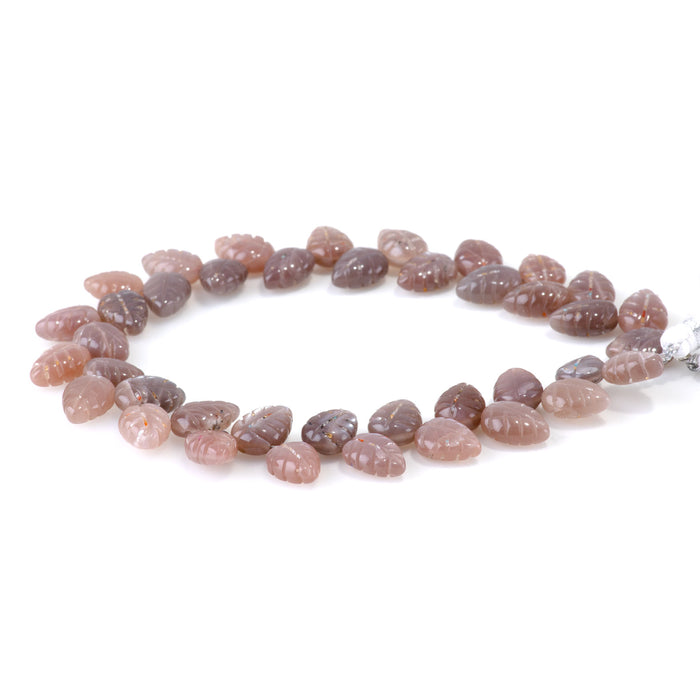Chocolate Moonstone 8x11mm Leaf - 8 Inch