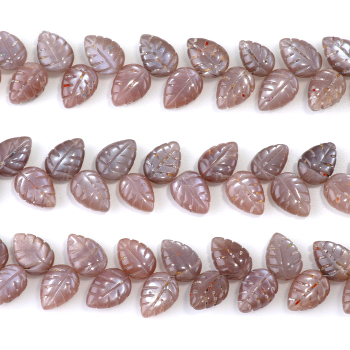 Chocolate Moonstone 8x11mm Leaf - 8 Inch