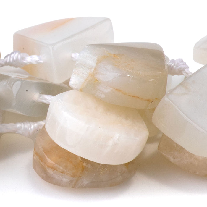 White Moonstone 9x13-12x16mm Top Drill Irregular Flat Drop - 15-16 Inch