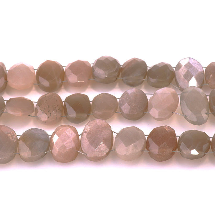 Moonstone 9x12-13x19mm Faceted Double Drill Oval - 10 Inch