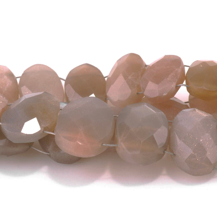 Moonstone 9x12-13x19mm Faceted Double Drill Oval - 10 Inch