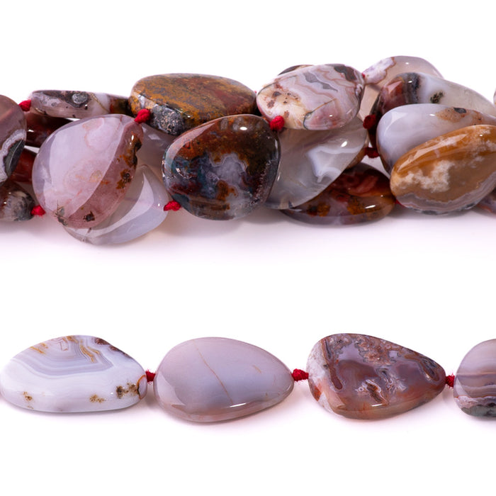 Moroccan Agate 20-30mm Light Freeform Oval - 15-16 Inch