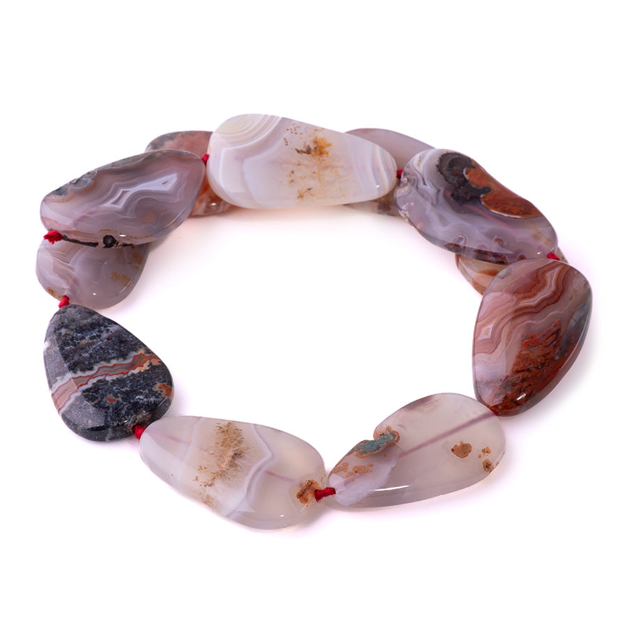 Moroccan Agate 25-35mm Light Freeform Oval - 15-16 Inch