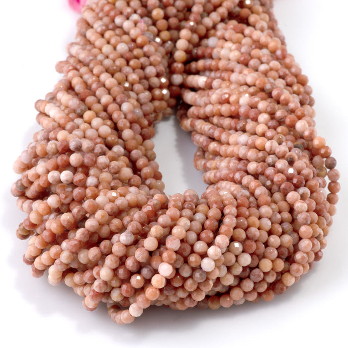 This is a Dakota Stones 3mm Special Price Moroccan Agate Gemstone strand with faceted round beads in 15 inch strand.
