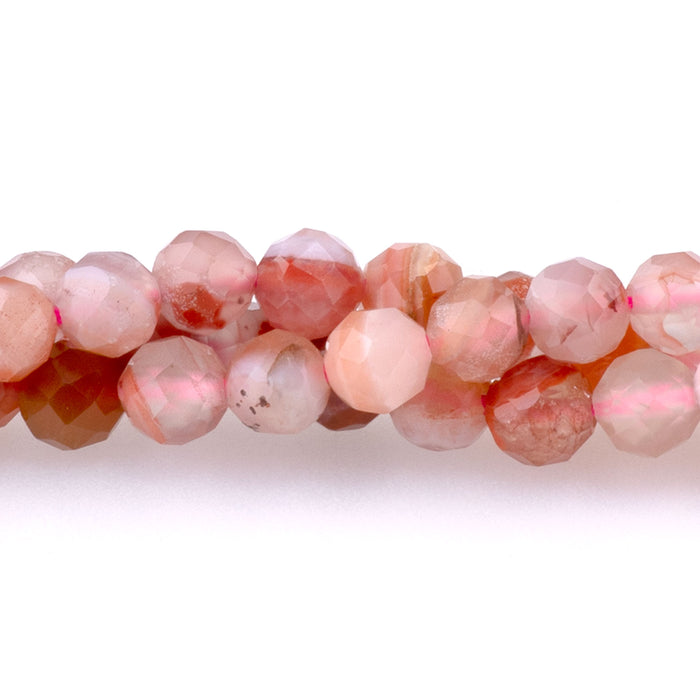 Morocco Red Agate 4mm Microfaceted Round - 15-16 Inch